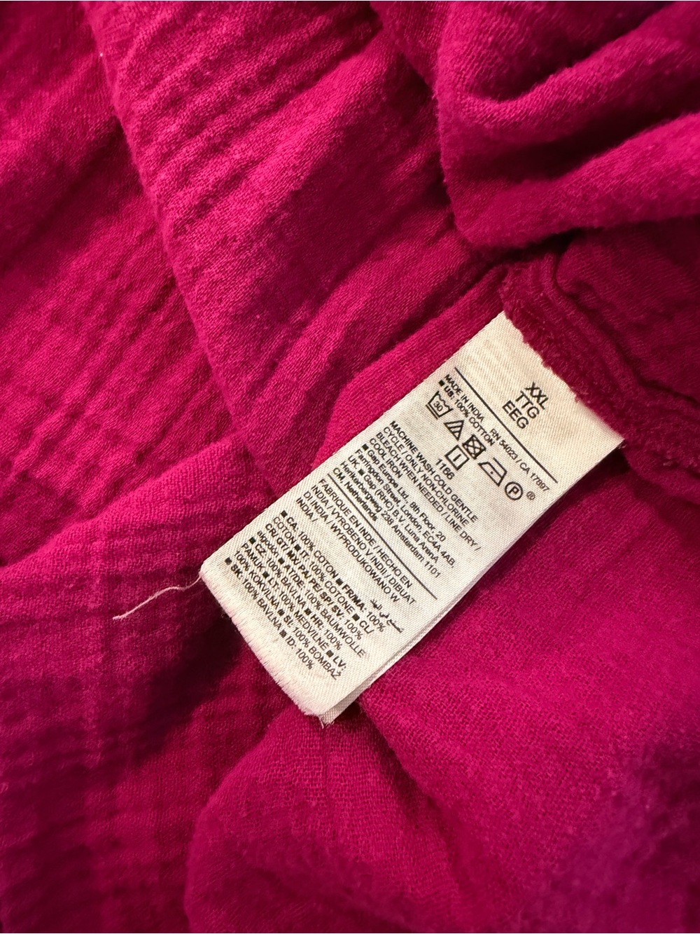 Old Navy Size XXL Fuchsia Double Gauze Cotton Peasant Blouse Boho Balloon Sleeve - Picture 10 of 10